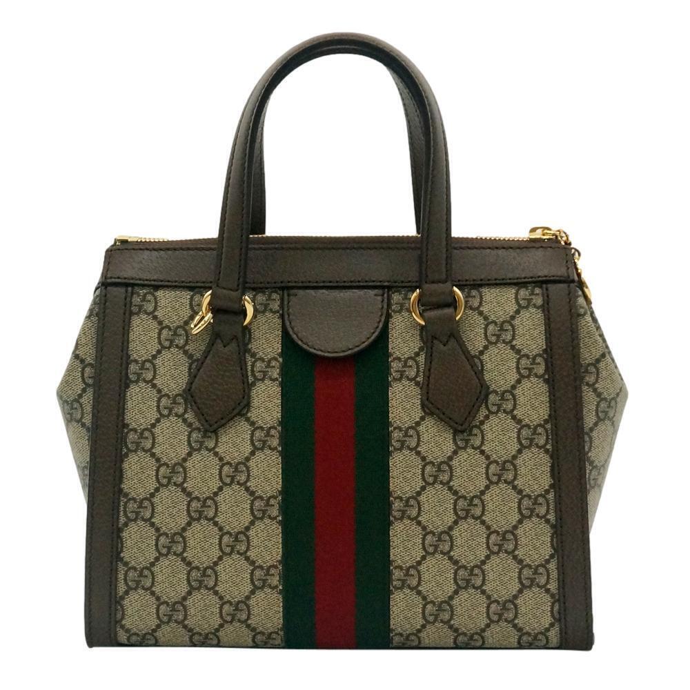 Gucci Ophidia GG Tote Bag Shoulder Handbag Brown